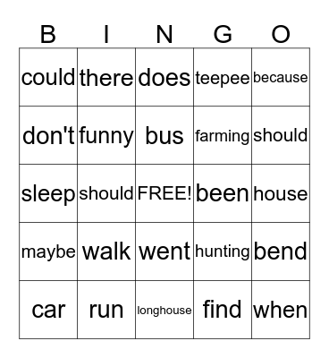 Sight Word/Transportation/Content Bingo  Bingo Card