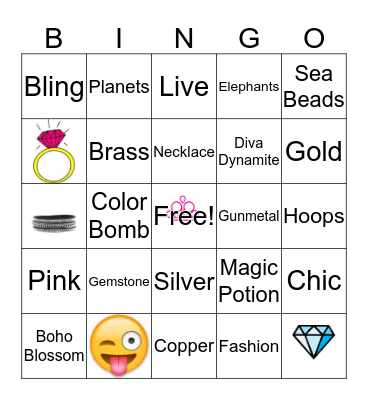 Glam Fam Bingo Glitz Bingo Card