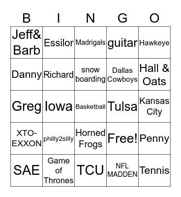 Philly Birthday Bingo Card