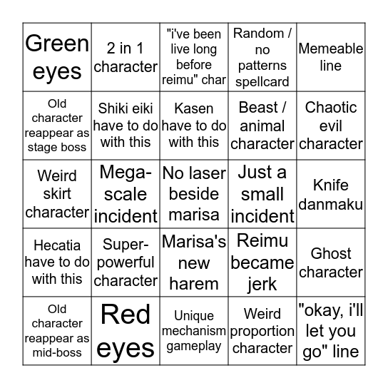 17 demo Bingo Card