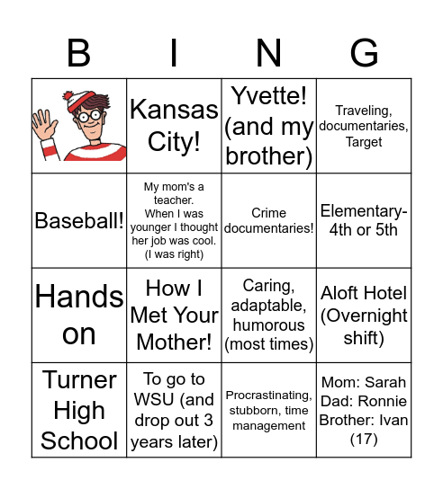 Mini Me Bing(o) Bingo Card