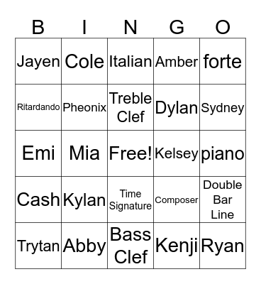 Waffle Party Bingo Card