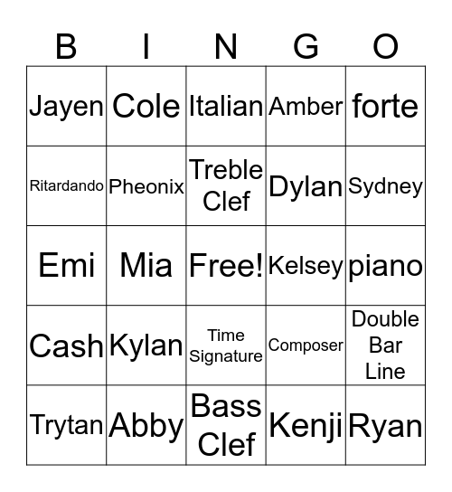 Waffle Party Bingo Card