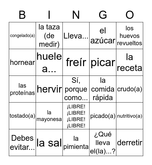 S2B - Unidad 4 Bingo Card