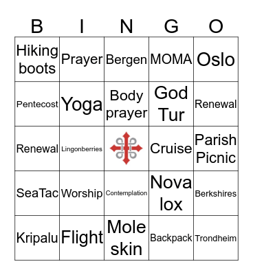 Sabbatical Bingo Card