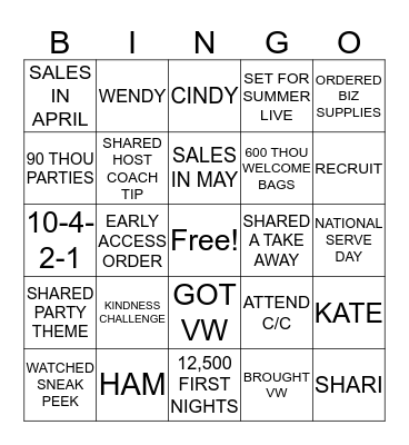 Celebrate & Connect Bingo Card