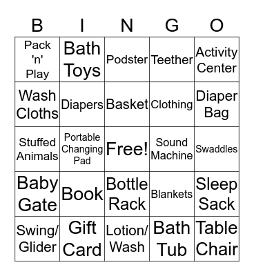 Baby Johnson Bingo Card