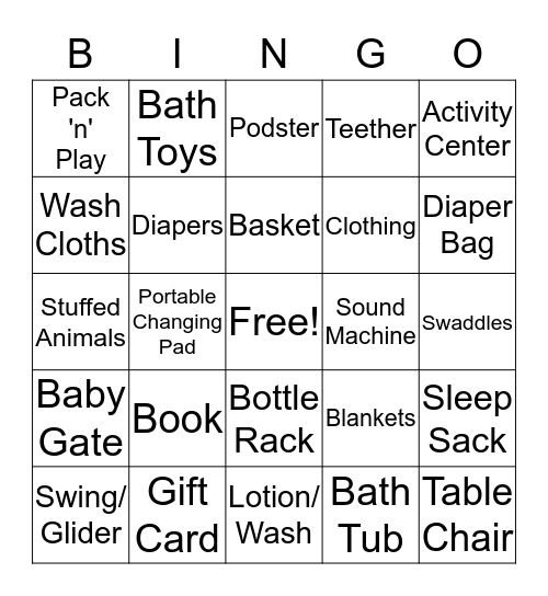 Baby Johnson Bingo Card