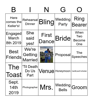 B&B's Engagement Party  Bingo Card