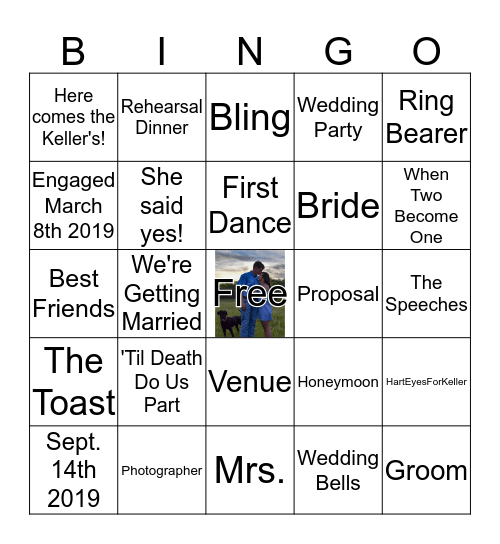 B&B's Engagement Party  Bingo Card