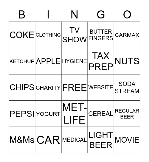 Super Bowl XLVIII Bingo Card