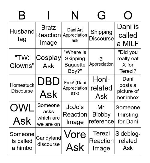 Dani's Inbox Bingo! Bingo Card