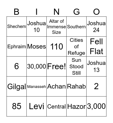 Joshua Bingo Review (2) Bingo Card