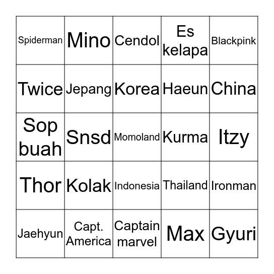 Bingo Card