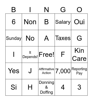 HR Compliance Bingo  Bingo Card