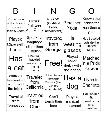 Find Someone Who... Bingo Card