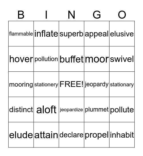 Wordly Wise #4 Bingo Card