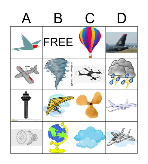 Airplane Bingo Card
