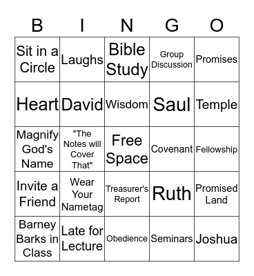 BSF Bingo Card