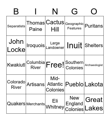 Review I Bingo Card