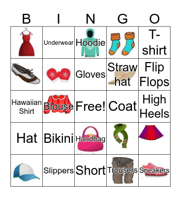 Clothes Bingo Card