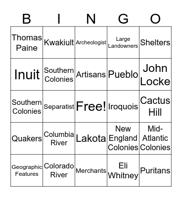Review I Bingo Card