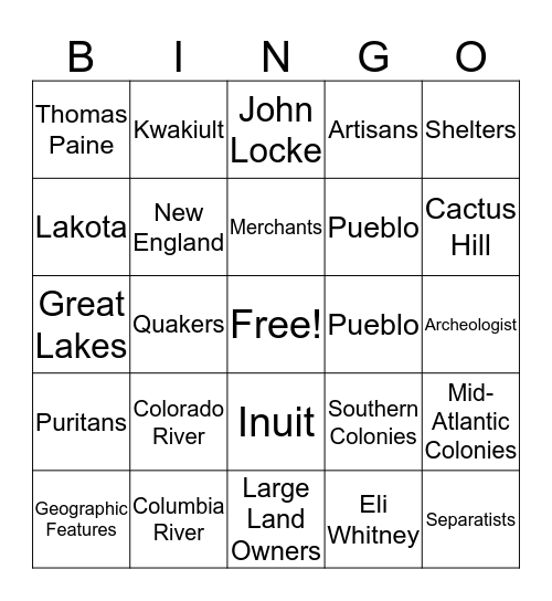 Review I Bingo Card