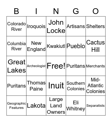 Review I Bingo Card