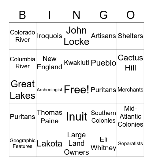 Review I Bingo Card