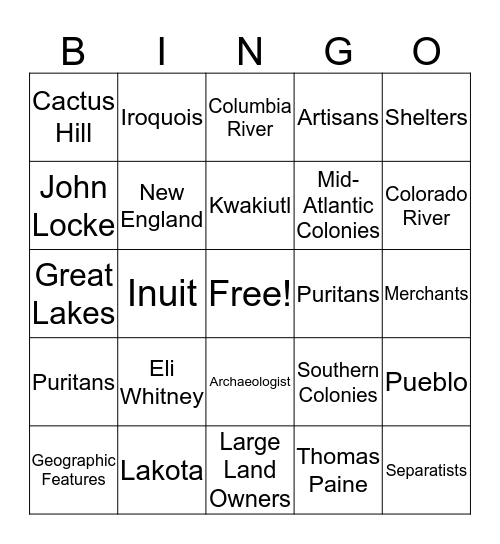 Review I Bingo Card