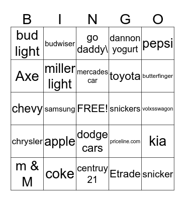 2014 Super Bowl!!!! Bingo Card