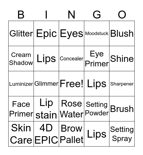 Younique Bingo Card