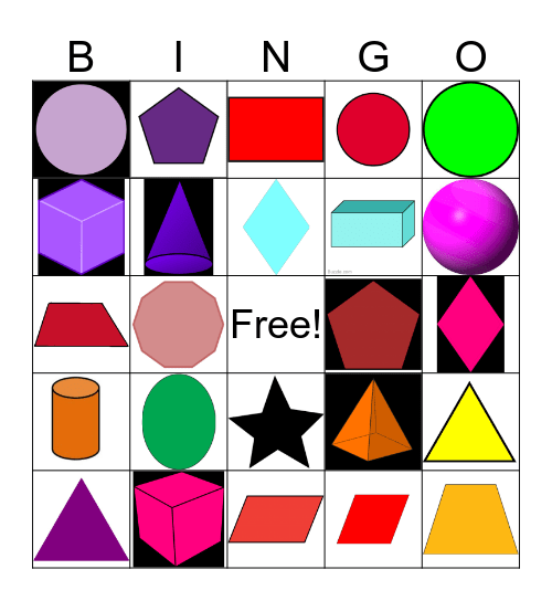 Shapes  Bingo Card