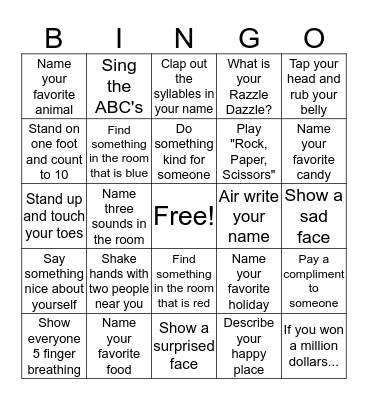 SOCIALS BINGO Card