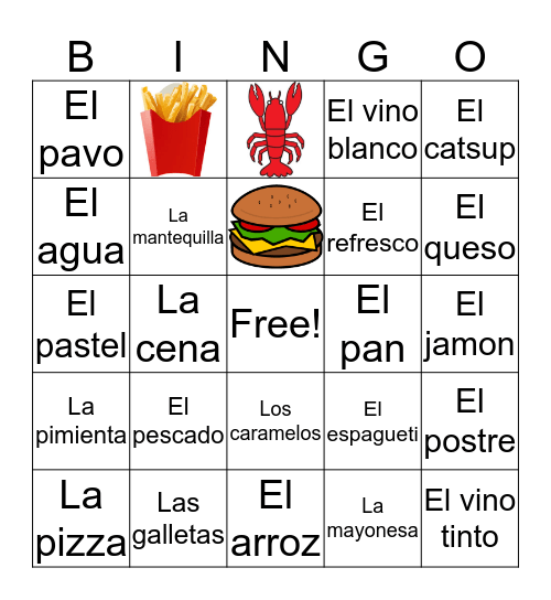 Comida #2 Bingo Card