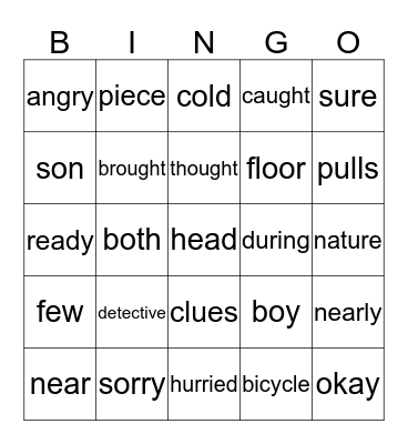 "Poppleton Everyday" Word Power Words Bingo Card