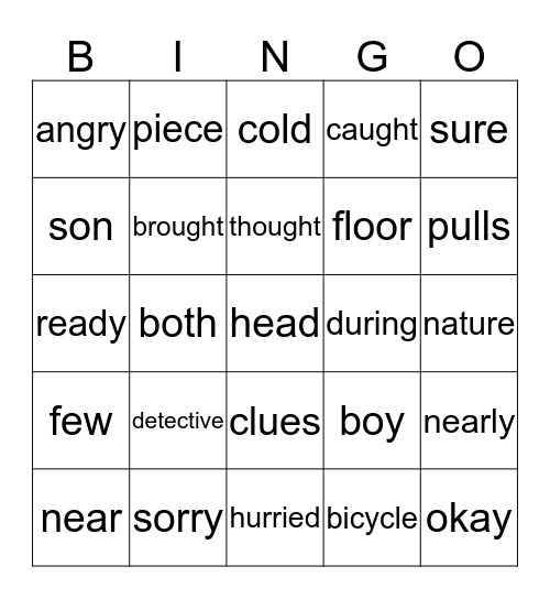 "Poppleton Everyday" Word Power Words Bingo Card