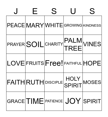 Growing with God Bingo Card