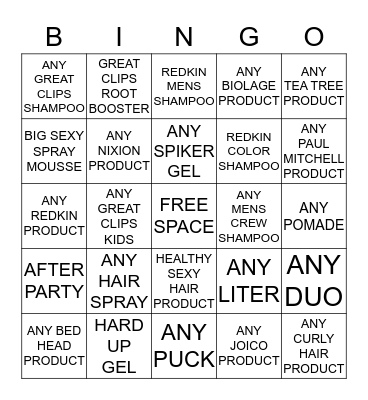 TAMARA Bingo Card