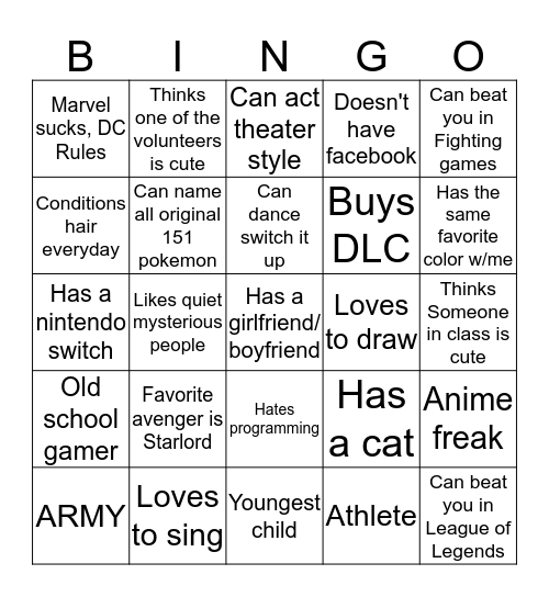 BINGO Card