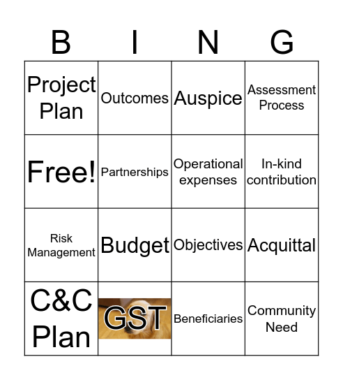 Grants Bingo Card