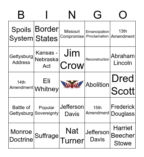 SOL Review Bingo Card