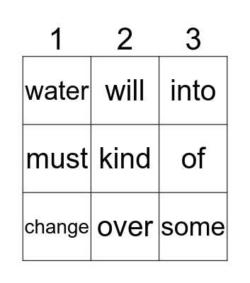 May Sight Words Bingo Card