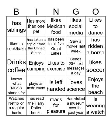 Block Leader Bingo Card