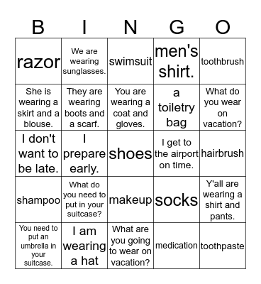 F1: Uniité 4D Bingo Card