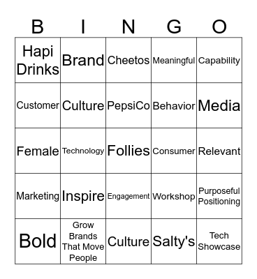 Day 1 Offsite Bingo Card