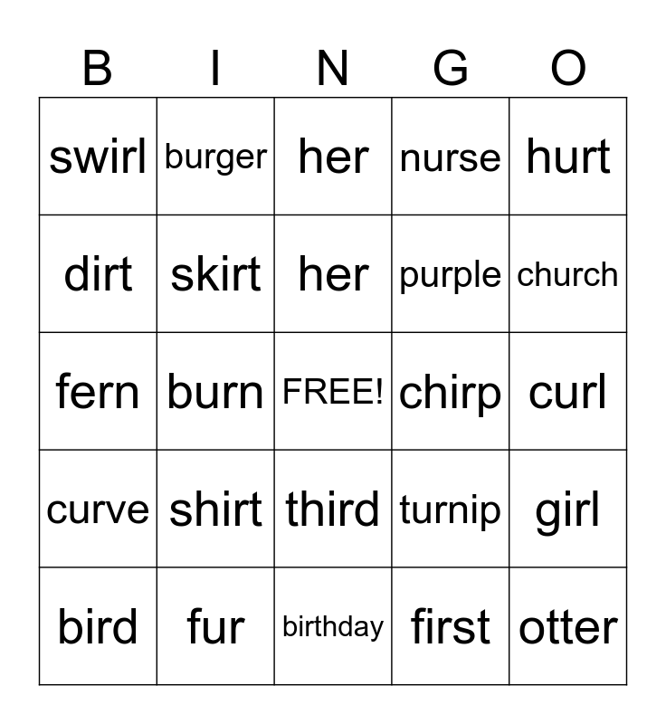 Easy Words With Er