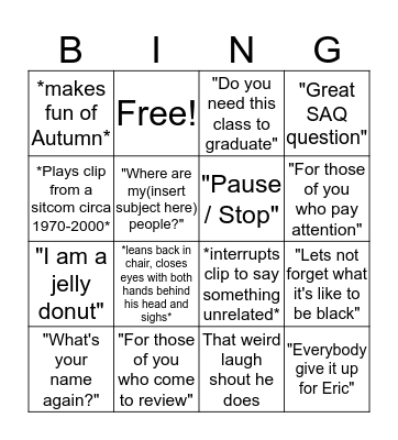 Regner Bingo Card