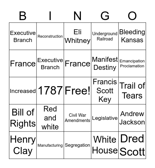 Final Exam Bingo Card