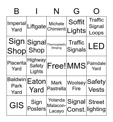 OSD-TOES BINGO Card